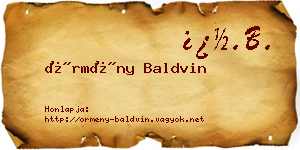 Örmény Baldvin névjegykártya